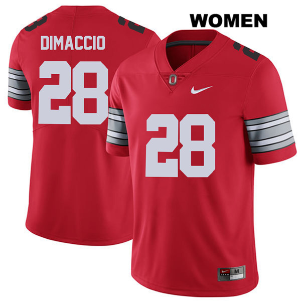 Ohio State Buckeyes Women's Dominic DiMaccio #28 Red Authentic Nike 2018 Spring Game College NCAA Stitched Football Jersey MG19C56BM